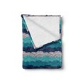 thumbnail image 2 of Wave Soft Flannel Fleece Throw Blanket, Abstract Ornamental Ocean Waves with Lines and Spots in Blue Shades Bohemian Style, Cozy Plush for Indoor and Outdoor Use, 50" x 70", Multicolor, by Ambesonne, 2 of 5