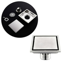Supvox Silver Stainless Steel Dual Use Floor Drain for Bathroom Kitchen Drainage