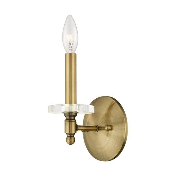 42701-01 Livex Lighting Bennington - 1 Light Wall Sconce - 5 Inches wide by 11 Inches high-Antique Brass Finish