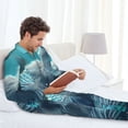 thumbnail image 6 of Naloa Cat Underwater Fantasy Men’s Pajamas Set - Long Sleeve Button Down Sleep Shirt and Pajama Bottoms Sleepwear Set-XX-Large, 6 of 7