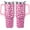 Pink-Heart-01, variant on 40oz Valentines Day Tumbler - 3D-Printed Pink Hearts Insulated Travel Mug with Handle, Lid & Straw - Gift for Couples (Women/Men)