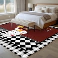 thumbnail image 5 of Red Kitchen Chef Large Area Rugs for Bedroom Living Room, Soft Non Slip Carpet Bedside Rug, Black Plaid Gourmet Food Vintage Rectangular Floor Cover Kitchen Accent Rug 5'x8' for Dining Room/Office, 5 of 9
