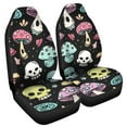 thumbnail image 2 of Chririnla Funny Mushroom Skull Print Car Seat Covers 2 Piece Set Front Seat Protector Case for Mens Anti-Slip Waterproof Cars Cushion Covers Fit Most Vehicle/Cars/Sedan/Truck, 2 of 7