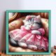 thumbnail image 2 of Kit Punto Cruz Gato Impreso Hilo Algodón Ecológico Bordado Arte 40x40cm 11CT, 2 of 9