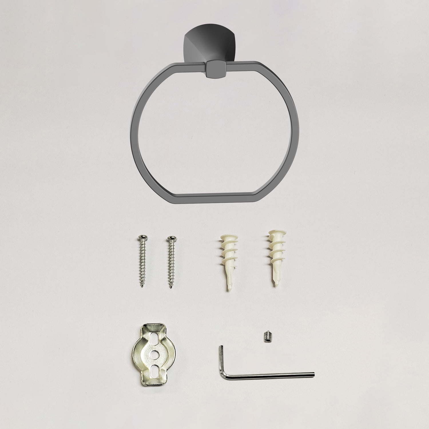 Better Homes & Gardens Simple Flare Wall Mount Towel Ring, Matte Black