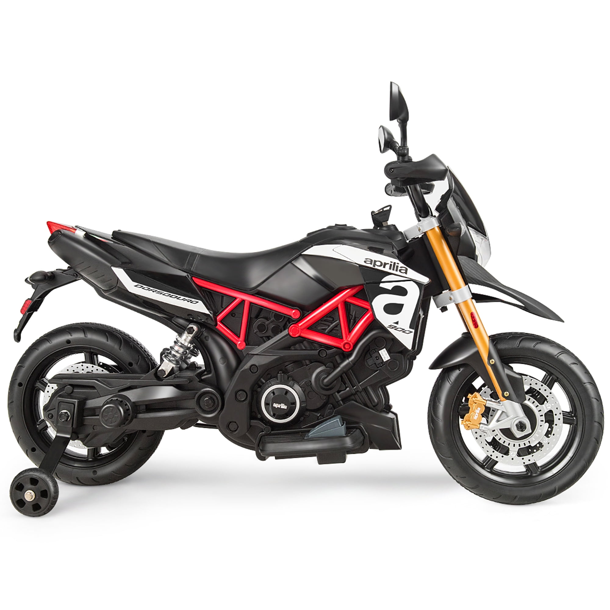 Gymax 12V Licensed Kids Ride On Motorcycle w/ Headlight Training Wheel Black
