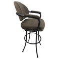 thumbnail image 3 of Tobias Designs 30" Swivel Bar Stool in Sanora Brown Fabric on Brown, 3 of 3