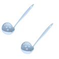 thumbnail image 1 of Oleegame 2PC Kitchen Utensils Set Wheat Straw Two In One Household Kitchen Soup Spoon Long Handled Colander Filter Mesh Cutlery Hotpot Spoon Restaurant Fishing Spoon Blue, 1 of 4