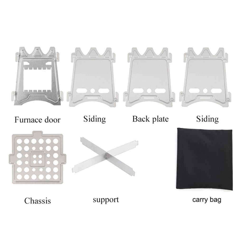 SDFGTstore Assembled Oven Camping Barbecue Stoves Square Portable Mini Stove Hot Plate Furnace Travel Cooking Stove Home Kitchen