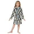 thumbnail image 6 of FORMRS Niños Bathrobe Unisex Hooded Robe Soft Plush Pajamas Sleepwear, Size 4-6T, Blue and White Cat, 6 of 7