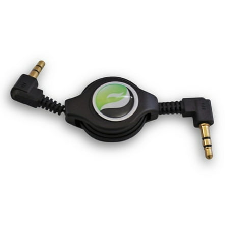 Compatible With Samsung Galaxy S10e S10+ S10 - Retractable Aux Cable Car Stereo Wire Audio Speaker Cord 3.5mm Jack Adapter Auxiliary [Black] A9Z