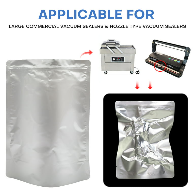 Aluminum Vacuum Sealer Food Storage Mylar Bag Air Tight Smell Proof