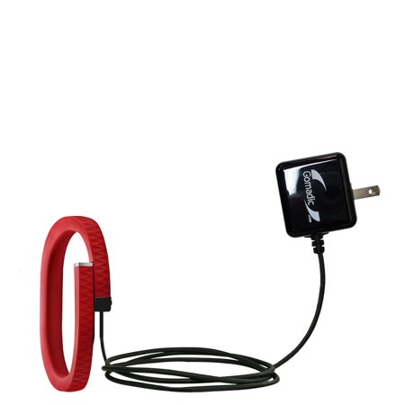 Gomadic Intelligent Compact AC Home Wall Charger suitable for the Jawbone UP - High output power with a convenient, foldable plug design - Uses TipExchange Technology
