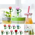 thumbnail image 2 of JoyMoreHome Rose Flower Straw Covers, Silicone Straw Toppers, Dust Proof Plugs, Protector, Drinking Dust Cap for Accessories, 2 of 5