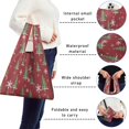 thumbnail image 5 of 5 Pack Foldable Shopping Bag,Red Christmas Tree and Snowflake Pattern Reusable Grocery Bags with Pockets,Large Reusable Tote Bags with Handles Waterproof & Lightweight, 5 of 6