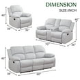 thumbnail image 5 of Caberryne Recliner Couch Set with 4 Recliners for Living Room Furniture Sets，Fabric Reclining Sofa and Loveseat with Cup Holders/Hidden Table for Living Room/Lounge(2 Pieces,Gray), 5 of 5