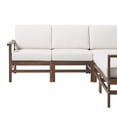 thumbnail image 5 of Walker Edison Modern Solid Wood 5-Piece Chevron Outdoor Sectional Set, Dark Brown, 5 of 6