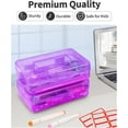 thumbnail image 3 of Uiz Merueh Plastic Pencil Case Box Craft Hobby Art Supply Storage Organizer Container with Latching Lid, 2-Pack, for Bead Pens Ribbons Tape Sticker Yarn Ornaments, Stackable, 3 of 7