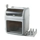 thumbnail image 1 of Caja de almacenamiento de vajilla con tapa, escurridor de plástico a prueba de polvo para cubiertos, para armario de cocina, color gris con protección UV., 1 of 1