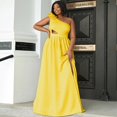 thumbnail image 2 of Women's Large Size Formal Asymmetric Collar Prom Dress,Sleeveless Split Evening Gown, 2 of 7
