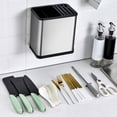 thumbnail image 3 of Yuarrent Soporte de almacenamiento de vajilla de cocina de acero inoxidable montado en la pared sin perforaciones resistente colgante tenedor Cocina y Comedor, 3 of 6
