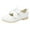 White, variant on Girls Sandals Fashion New Pattern Solid Pearl Decoration Cute Flat Bottom Lightweight And Comfortable Hook Loop Princess Shoes,Size 6.5 Years-7 Years