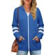 thumbnail image 5 of Sudaderas con capucha y bolsillo de manga larga con cremallera para mujer, tallas S a 2XL, 5 of 7