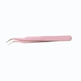 thumbnail image 2 of Stainless Steel Tweezers Curved Tip, Precision Crafting Tool for Jewelry Making Small Detail Work, Durable Hobby Tweezers for Beads Rhinestones Model Building, Pink, 2 of 6