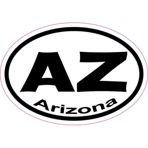 3in x 2in Oval AZ Arizona Sticker Vinyl Car Window State Bumper Stickers