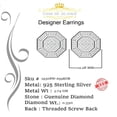 thumbnail image 4 of King of Bling's 0.33ct Diamond Hip Hop Women White Stud Octagon Earring In 925 Sterling Silver, 4 of 12