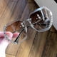 thumbnail image 3 of Fashion Oversized Rimless Sunglasses, Diamond Sunglasses (Blue), 3 of 5
