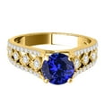 thumbnail image 2 of Mauli Jewels Engagement Rings for Women 1.20 Carat Halo Unique Design Tanzanite And Diamond Engagement Ring Crafted 4-prong 14k Solid Yellow Gold, 2 of 7