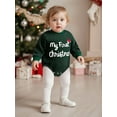 thumbnail image 6 of Miaouyo Infant Baby Boy Girl Christmas Rompers 0 3 6 12 18 Months Letters Embroidery Crew Neck Long Sleeve Jumpsuit, 6 of 9