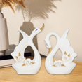 thumbnail image 1 of 2 piezas pareja estatuas de cisne figuras de cisne adornado de escultura coleccionable para decoración de entrada de la oficina regalos del día de, 1 of 8