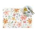 thumbnail image 4 of YFYANG Washable Heat-Resistant Placemats, 70% PVC/30% Polyester, Watercolor Flower Patterns Kitchen Table Mat, 12" x 18" 4 Pcs, 4 of 6
