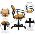 thumbnail image 5 of Flash Furniture Low Back Orange Mesh Swivel Task Office Chair with Arms, 5 of 12