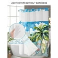 thumbnail image 6 of No Hook Shower Curtain with Snap-in Liner, Summer Beach Waterproof Fabric Bathroom Curtains, Tropical Coastal Palm Tree Surfboard Bath Curtains & Mesh Top Window 72"x84" Long, 6 of 9