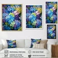 thumbnail image 4 of Designart "Blue Purple Hydrangea Petals In Flow" Floral Floater Framed Canvas Print, 4 of 7