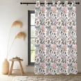 thumbnail image 3 of Boho Floral Print Blackout Window Curtain, Bohemian Pink Flower Pattern Living Room Decorative Curtain & Drapes, Grommet Room Darkening Window Treatment Curtains Set 26"W x 63"L (Pack of 2), 3 of 6