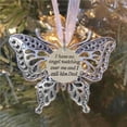 thumbnail image 4 of Jumpingount Adornos de ángel con colgante de mariposa de recuerdo para papá, recuerdo de cinta de mariposa con letras plateadas, conmemoración Ropa, zapatos y accesorios Miscelánea Papá, 4 of 6