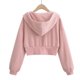 thumbnail image 5 of Sudadera con capucha y manga larga para mujer, informal, lisa, de manga larga, con bolsillo y cremallera, para exteriores, con capucha, 5 of 9