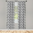 thumbnail image 3 of Ambesonne Gothic Curtains, Victorian Owls Flourish, Pair of 28"x95", Black Grey White, 3 of 5