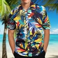 thumbnail image 2 of DDAPJ pyju Hawaiian Shirts for Men Tropical Beach Stylish Floral Print Hawaiian Shirts Lapel Short Sleeve Button Down Shirts, 2 of 7
