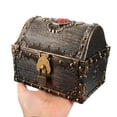 thumbnail image 4 of Cofre del tesoro decorativo, cofre del tesoro vintage, cofre pirata, pequeño cofre de almacenamiento con cerradura y llave, 4 of 6