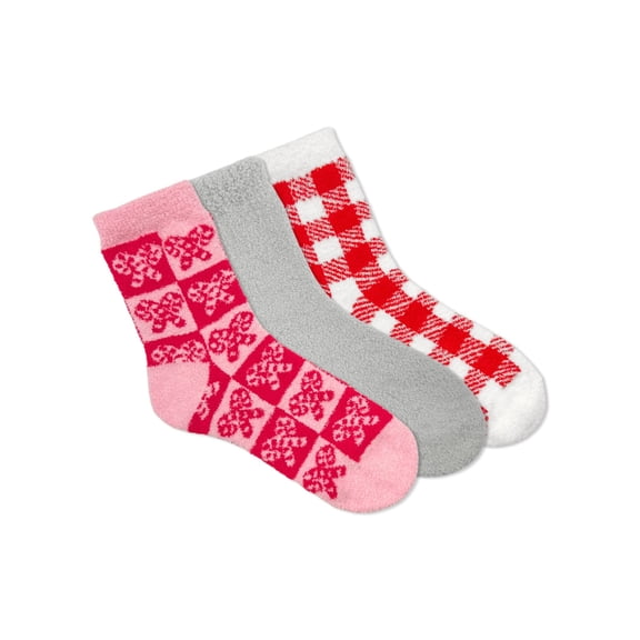 Fuzzy Babba Women's Holiday Candy Cane Cozy Socks, 3-Pack, Size 4-10
