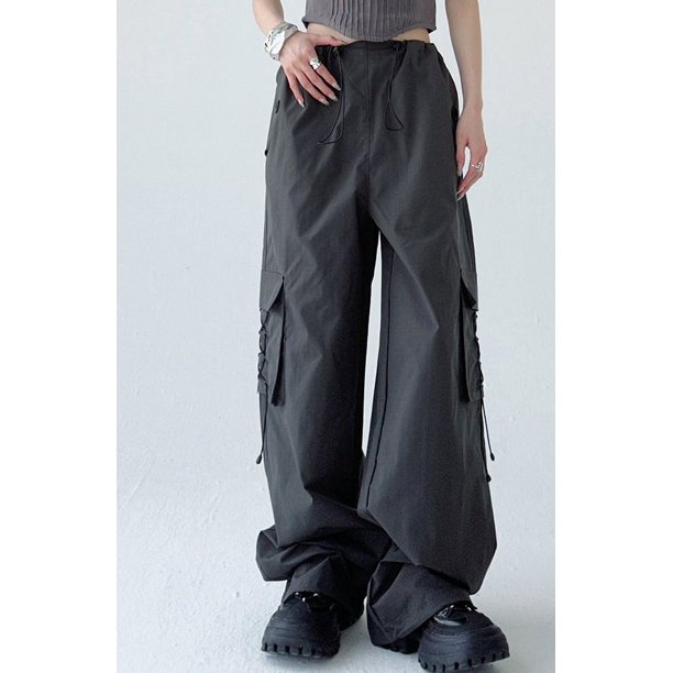 Pantalones para mujer, estilo urbano, cintura alta, estilo hipster, Harajuku, sencillos, combinables, largos, informales, elegantes, estilo americano, para otoño