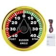 thumbnail image 2 of Marine Rudder Angle Indicator Gauge, Rudder Angle Gauge Red Backlight with Reverse Connection  for Vessel Yacht for Boat Black Dial Silver Cover,White Dial Silver Cover,Black Dial, 2 of 8