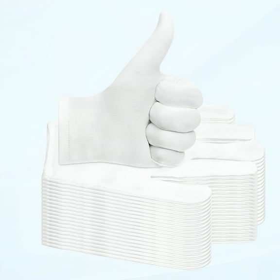 TELOLY 20 Pair Cotton Gloves for Dry Hands, White Cotton Gloves for Eczema, Cosmetic Moisture and Jewelry Inspection, Medium Size