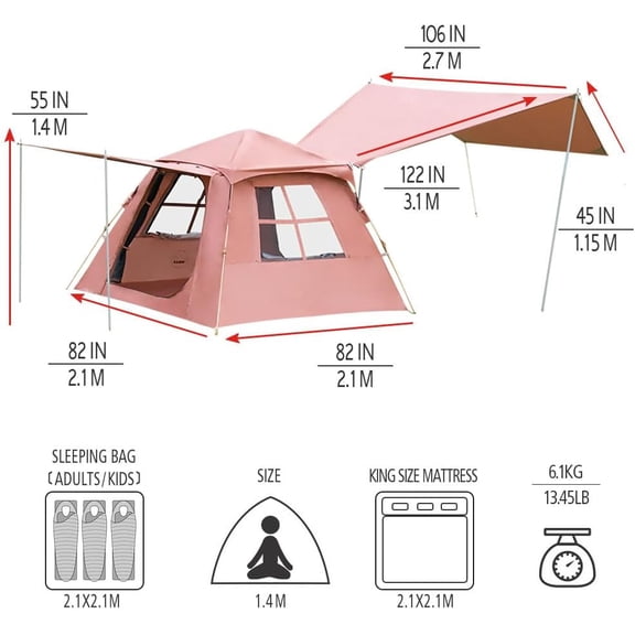 Camping Tent (2P Coffee)