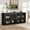 Black 4 Glass Door, variant on 35.4" Natural Sideboard Buffet Cabinet – Mid-Century Modern Accent Storage, 2 Doors, Wood Coffee Bar Media Console for Living Room, Kitchen, Hallway